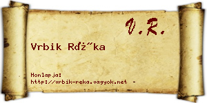 Vrbik Réka névjegykártya